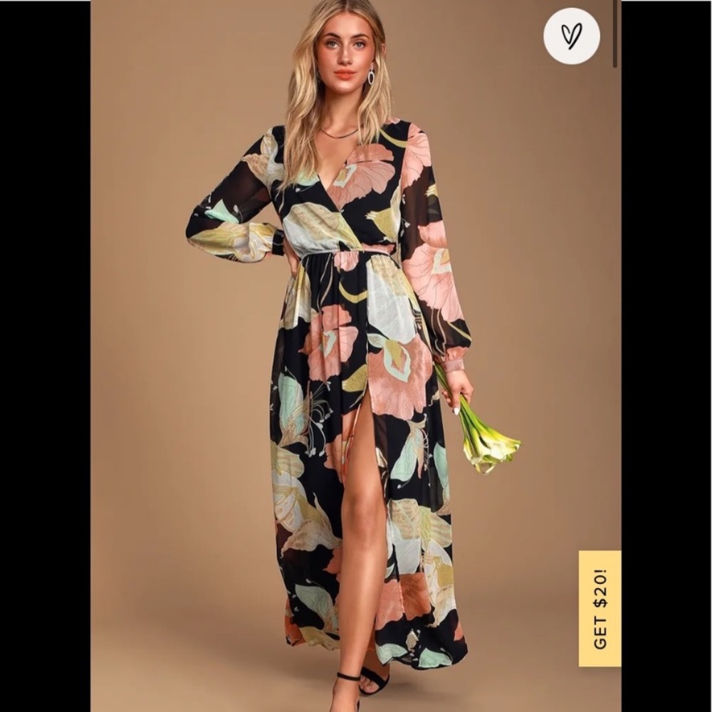 Lulus Wonderous Water Lillies Floral Dress